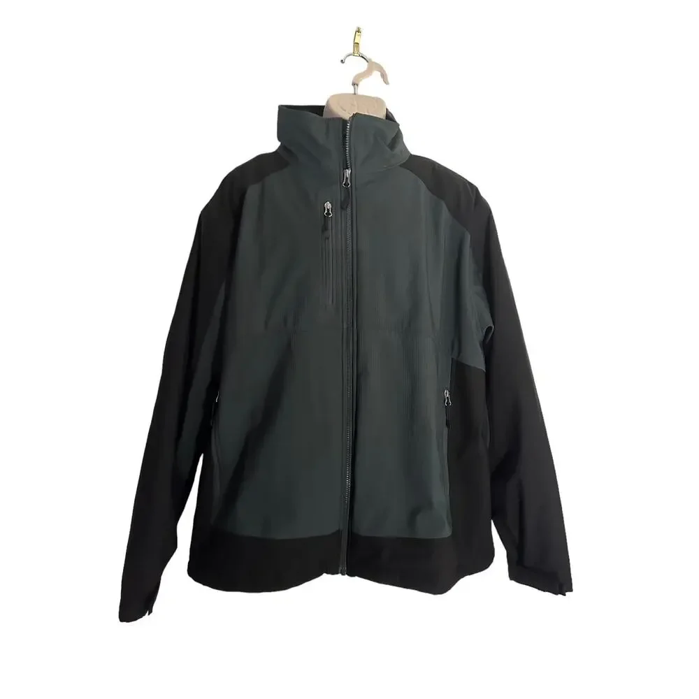Black Gray Gravel Gear Mens Insulated Soft Shell Jacket Size X-Large